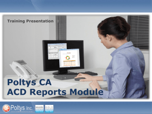 CA ACD Reports Module Training Presentation