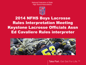 presentation covering NFHS rule book points of emphasis for the