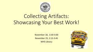 Collecting Artifacts Showcasing Your Best Work!
