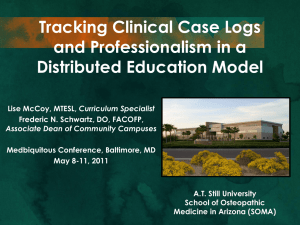 Tracking Clinical Case Logs and Professionalism in