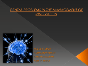 cental problems in the management of innovation