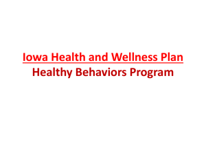 Iowa Health and Wellness Plan Healthy Behaviors Program