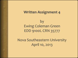 Written Assignment 4 by Ewing Coleman Green EDD 9100L CRN