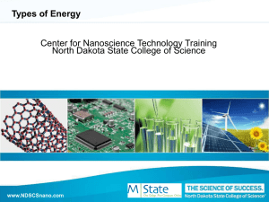 Types of Energy - North Dakota State College of Science