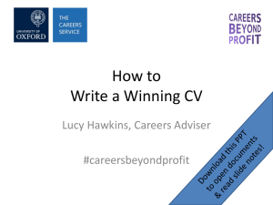 How to Write a Winning CV - The Careers Service