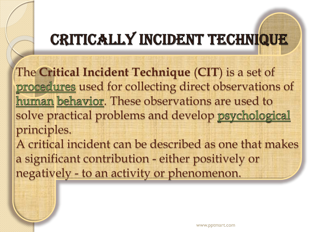 critical incident technique research