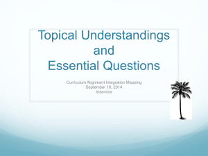 Topical Understandings and Essential Questions