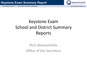 Keystone Exam Summary Report