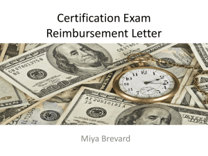 Certification Exam Reimbursement Letter