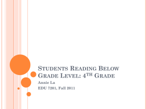 Students Reading Below Grade Level