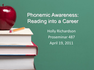 Phonemic Awareness - MA in Language & Communication
