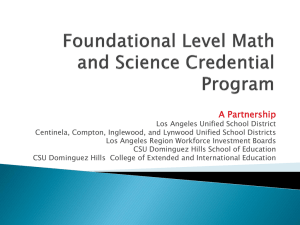 Foundational Level Math and Science Credential Program
