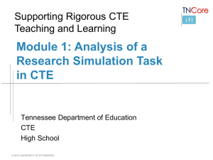 Module 1: Analysis of a Research Simulation Task in CTE