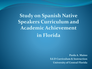 Study on Spanish Native Speakers Curriculum and Academic