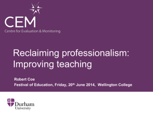 Reclaiming professionalism: Improving teaching (ppt)