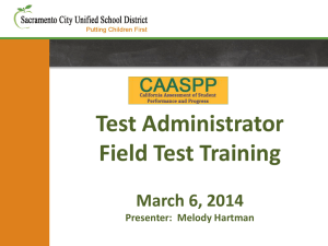 CAASPP Field Test Training for TAs