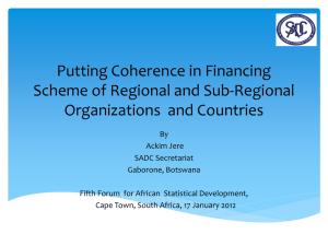 FASDEV V - Coherence Financing SADC