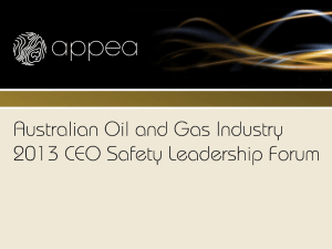 Process Safety Project. APPEA CEO Safety Leadership Forum 5 August