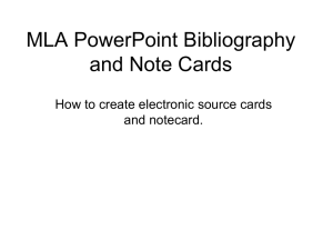 MLA Format Electronic Bibliography Cards