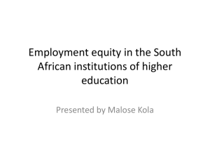 Managing employment equity in Higher Education in S.A.