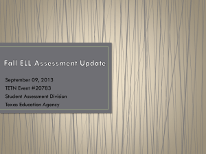 Fall ELL Assessment Update 2013