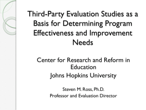 Third-Party Evaluation Studies as a basis for Determining Program