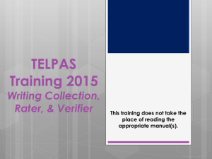 2015 TELPAS Rater & Verifier Training