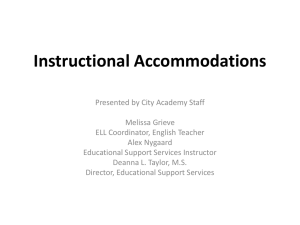 Instructional Accommodations - Utah Personnel Development Center