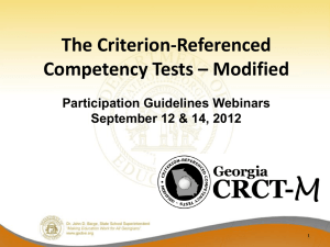 What is the CRCT-M? - Georgia Department of Education