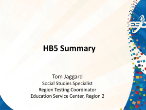 HB5 Summary -- October 2013 - Education Service Center, Region 2