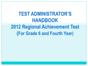 Test Administrators Handbook - Department of Education Regional