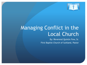 Managing Conflict Presentation - First Baptist Church of Suitland