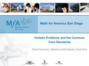The Math for America San Diego Noyce Program: Holistic Problems