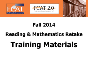 Fall 2014 FCAT 2.0 Technology Coordinator`s Training PowerPoint