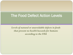 The Food Defect Action Levels - Canon
