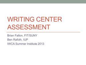 Writing Center Assessment