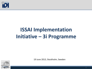 Update on the IDI 3i Programme