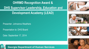 Supervisory Academy & HR Award - Georgia Association of Homes