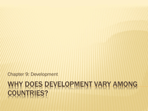 Why does development vary among countries