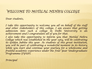 (FYUP). - Motilal Nehru College