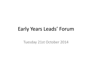 Early Years Leads* Forum