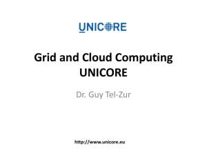 Grid and Cloud Computing UNICORE - Guy Tel-Zur