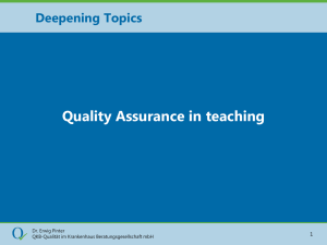 Quality Assurance in teaching