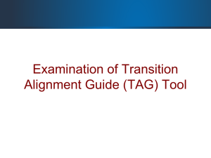 Examination of Transition Alignment Guide (TAG) Tool