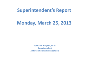 Report for 3/25/13 - Jefferson County Public Schools