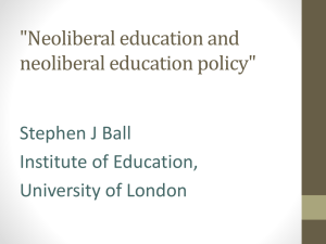 Stephen Ball - Neo-liberal influences on policy