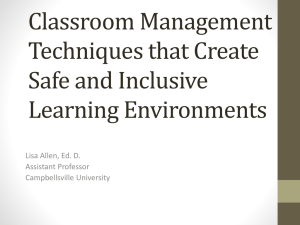 Classroom Management that Creates Safe and Inclusive Learning
