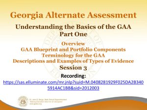 Basics of the GAA, Part 1 - Georgia Department of Education
