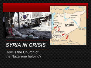 Syria Crisis - Church of the Nazarene