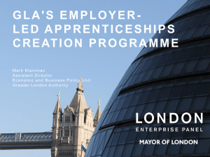Gla`s Employer- led Apprenticeships Creation Programme Agenda